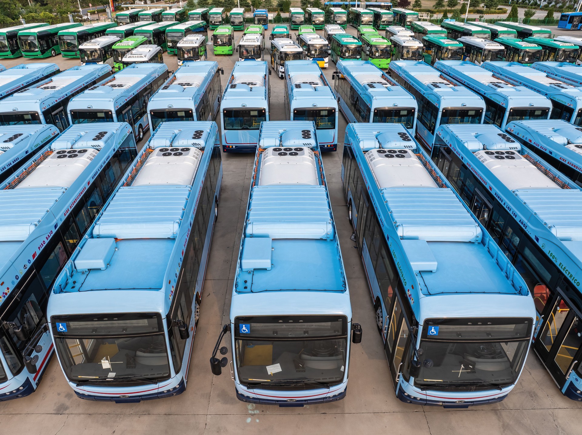 Newly produced new energy electric buses
